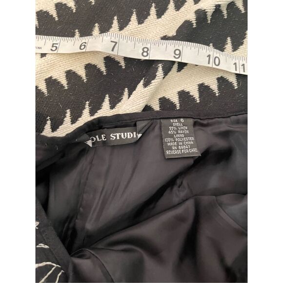 Vintage 90s mom full embroidered linen blend cropped pants size 6 - Picture 6 of 9